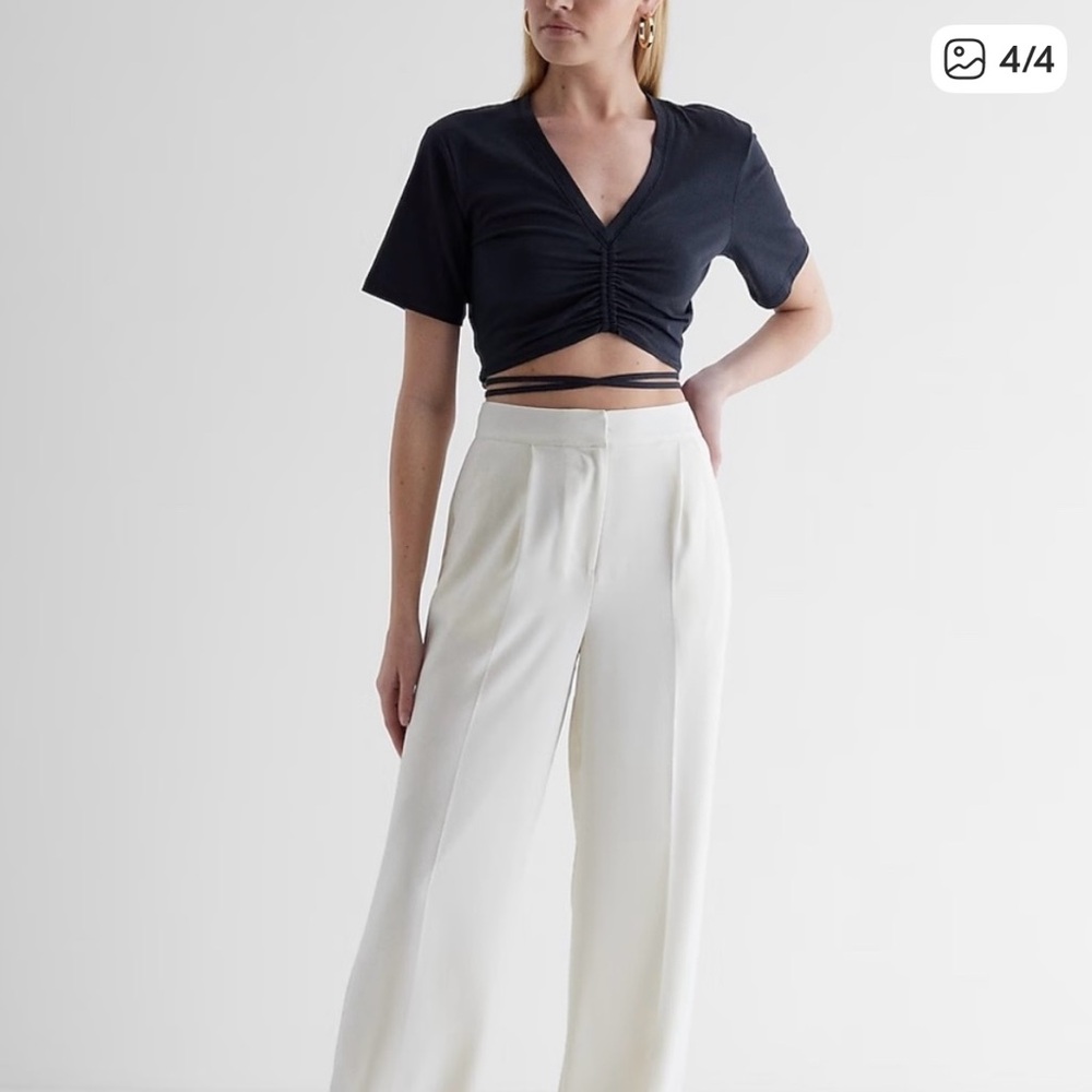 Express Black Wrap Crop Top